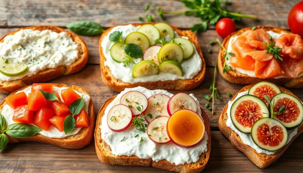 Cottage cheese toast variations