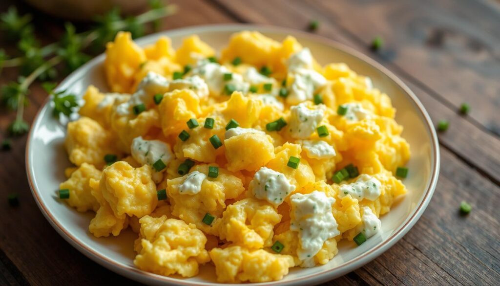 Scrambled eggs with cottage cheese