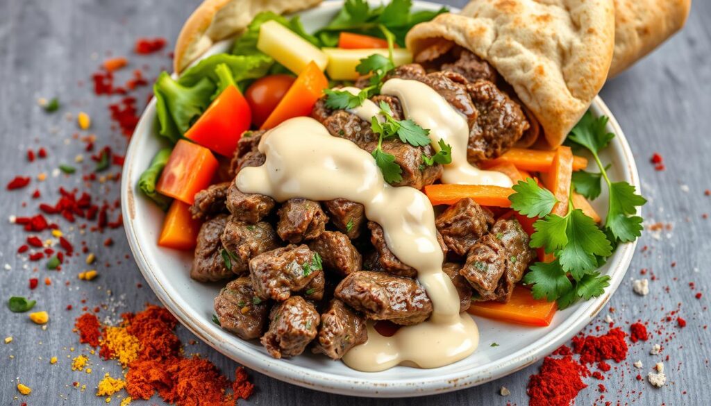 beef shawarma calories