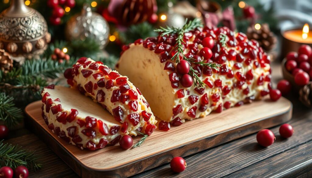 cheese log with cranberries