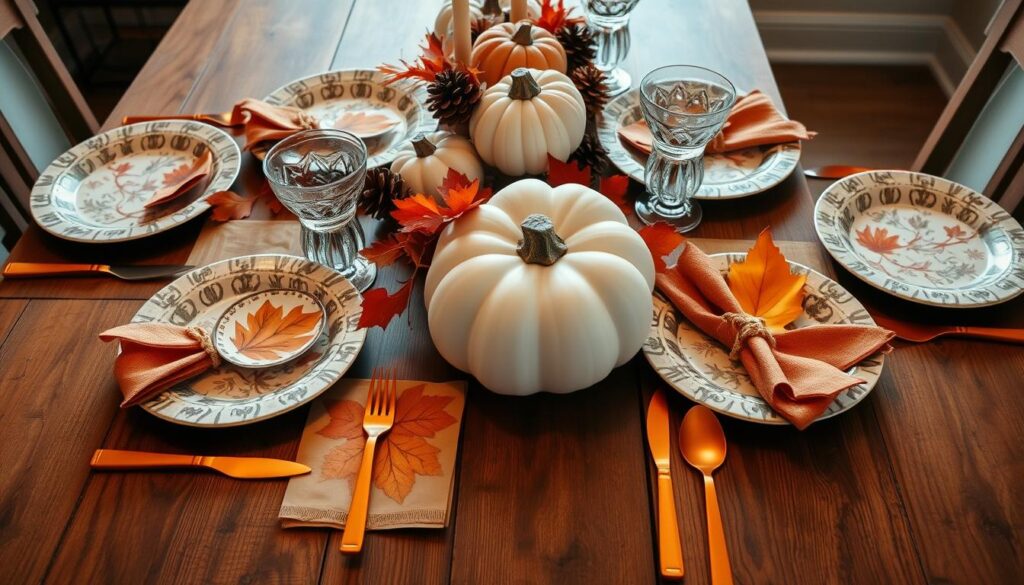 decorate table all disposable for thanksgiving dinner