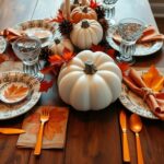 decorate table all disposable for thanksgiving dinner